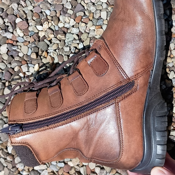 Propet Brown Leather Delaney Tall Lace Up Boot with Inside Zip, size 8 - Picture 9 of 11